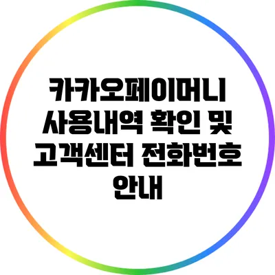 카카오페이머니 사용내역 확인 및 고객센터 전화번호 안내