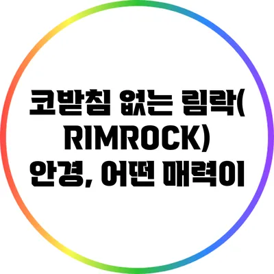 코받침 없는 림락(RIMROCK) 안경, 어떤 매력이?