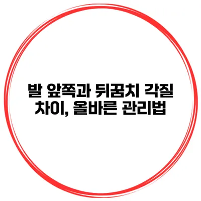 발 앞쪽과 뒤꿈치 각질 차이, 올바른 관리법