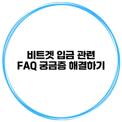 비트겟 입금 관련 FAQ 궁금증 해결하기