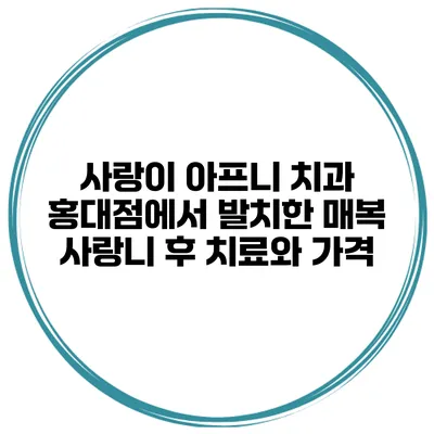 사랑이 아프니 치과 홍대점에서 발치한 매복 사랑니 후 치료와 가격